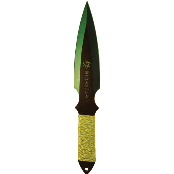 2 Piece Throwing Knife Green Color BioHazard view 2